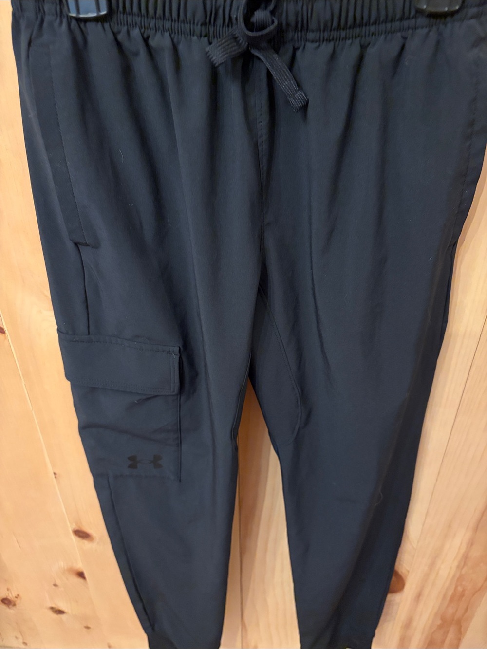 Under Armour Boy’s Black Cargo Pants with Drawstring Waist